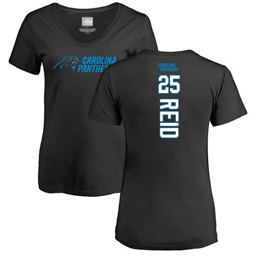 Carolina Panthers Black Women Eric Reid Backer NFL Football #25 T Shirt